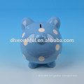 Blue pig design ceramic money box ,saving money bank